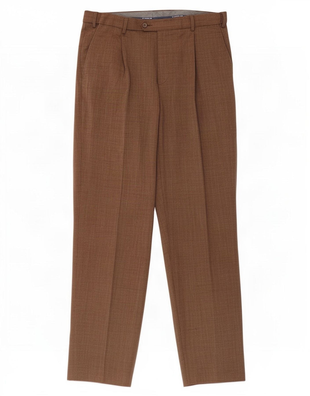 Marks & Spencer Mens Regular Fit Suit Trousers W34 L33 Brown Check