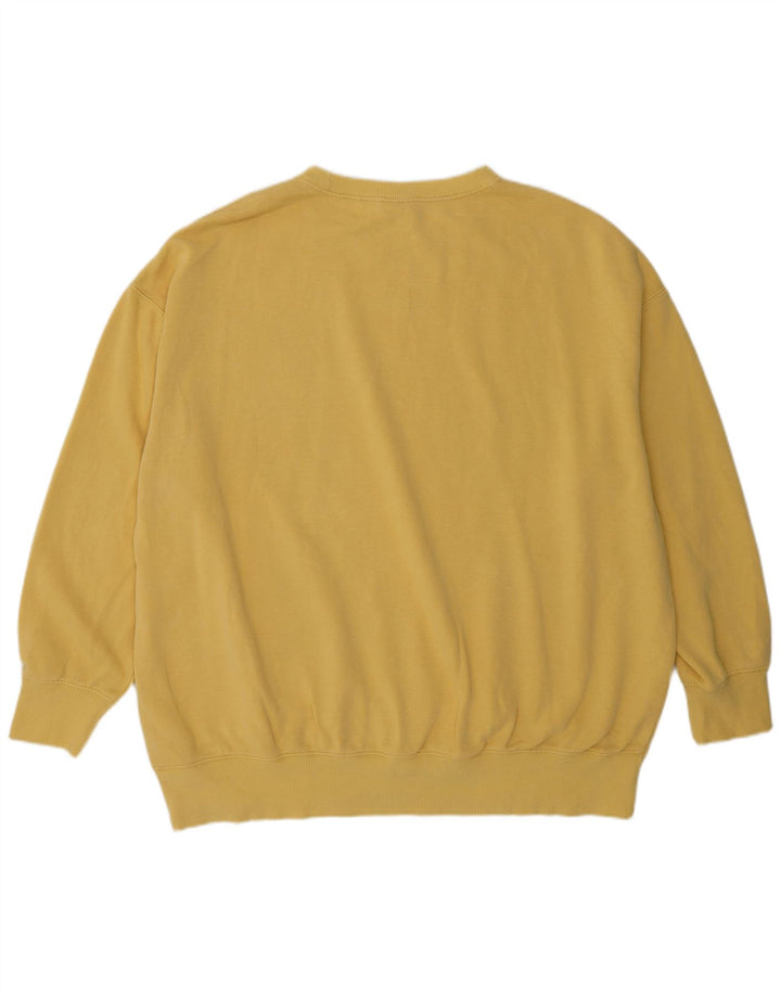Nike Mens Relaxed Fit Sweatshirt Jumper Large Yellow Cotton 90s