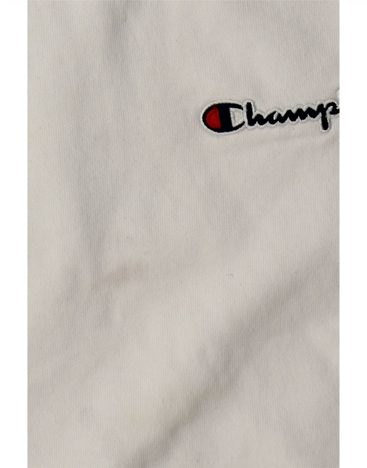 Champion Womens Oversized Sweatshirt Jumper UK 6 XS White Cotton