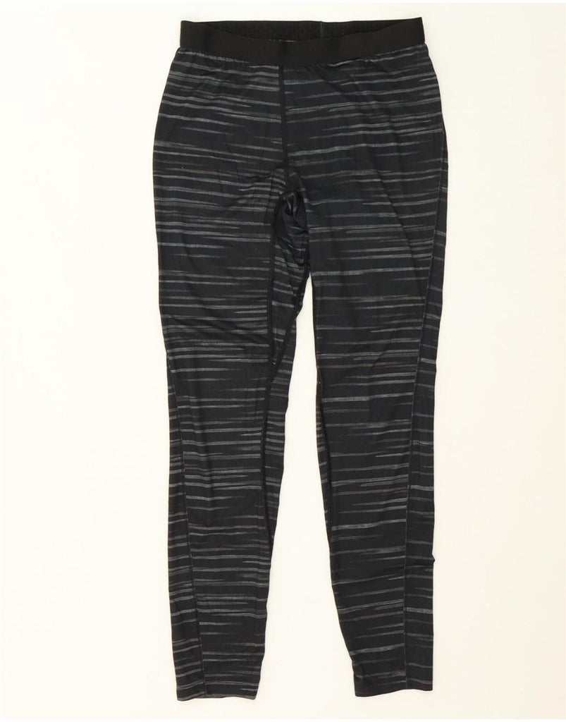COLUMBIA Womens Leggings UK 14 Medium  Black Striped Polyester Vintage Columbia and Second-Hand Columbia from Messina Hembry 