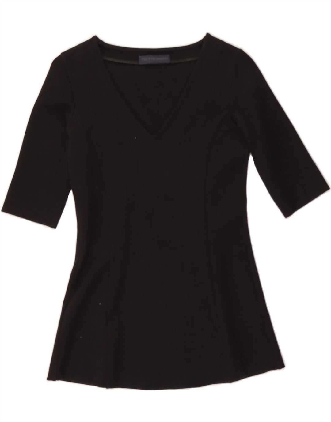 TRUSSARDI Womens 1/2 Sleeve Blouse Top IT 38 XS Black Viscose Vintage Trussardi and Second-Hand Trussardi from Messina Hembry 