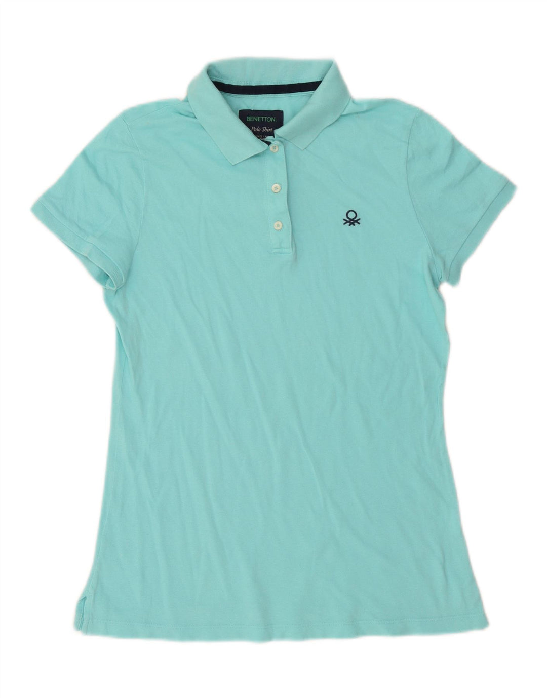 Benetton Womens Polo Shirt UK 16 Large Turquoise