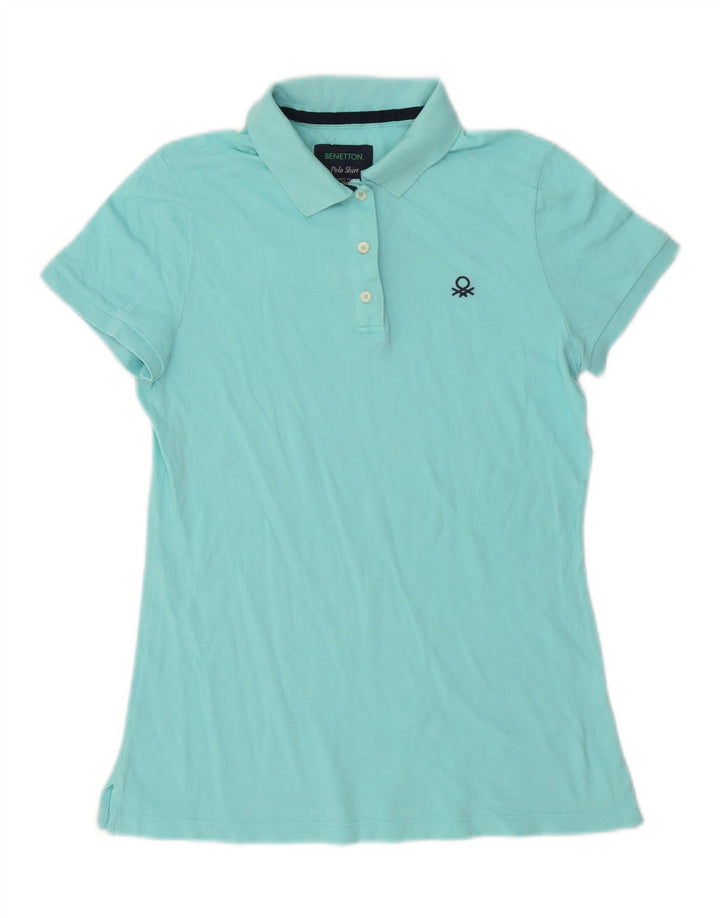 Benetton Womens Polo Shirt UK 16 Large Turquoise