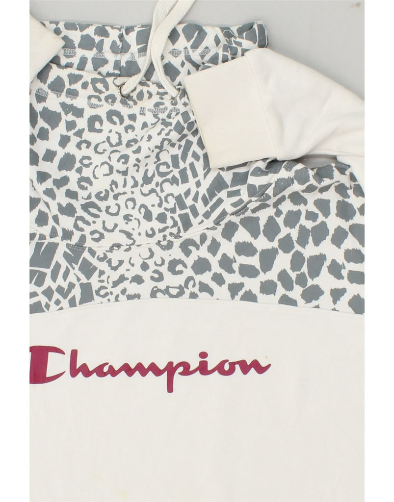 CHAMPION Womens Oversized Graphic Sweatshirt Jumper UK 18 XL White | Vintage Champion | Thrift | Second-Hand Champion | Used Clothing | Messina Hembry 