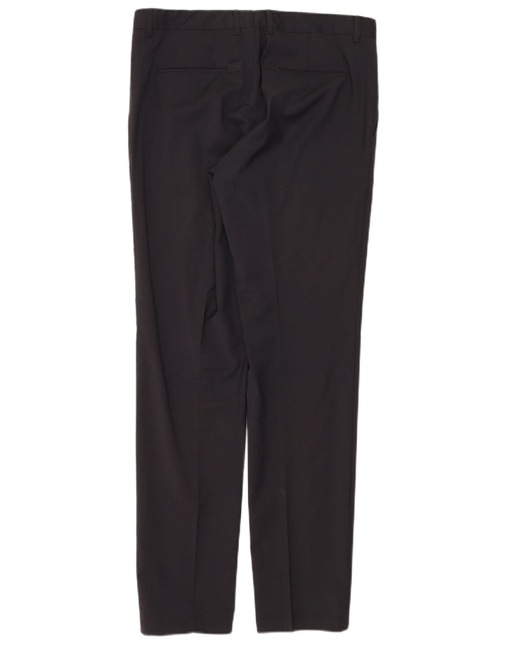Calvin Klein Mens 2 Button 2 Piece Suit IT 50 Large W34 L33 Black Wool