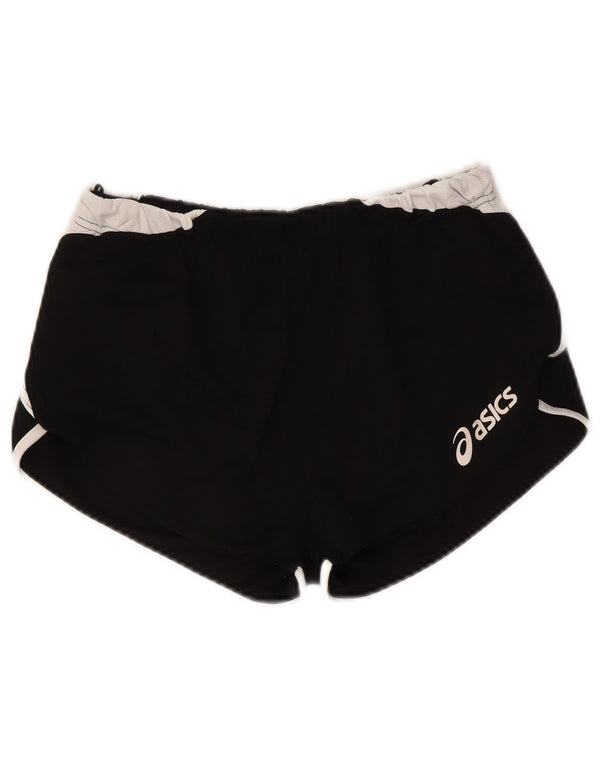 Asics Womens Graphic Sport Shorts UK 10 Small  Black Colourblock Polyester