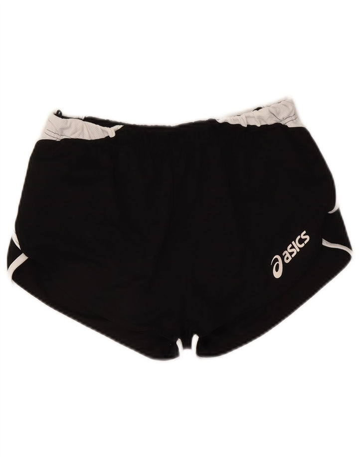 Asics Womens Graphic Sport Shorts UK 10 Small  Black Colourblock Polyester