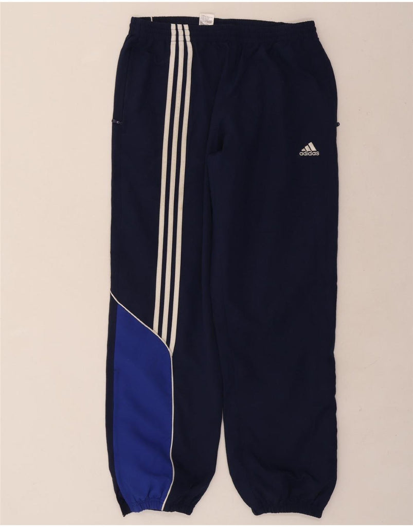 ADIDAS Mens Tracksuit Trousers Joggers UK 40/42 Medium Navy Blue Polyester Vintage Adidas and Second-Hand Adidas from Messina Hembry 