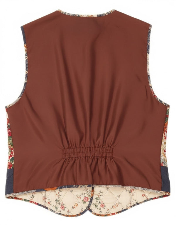 Vintage Womens Waistcoat UK 16 Large  Multicoloured Patchwork Viscose