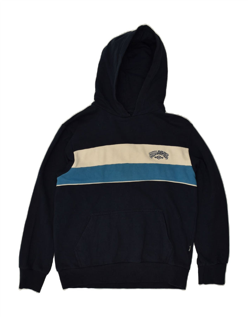 BILLABONG Boys Graphic Hoodie Jumper 15-16 Years Navy Blue Striped Cotton | Vintage Billabong | Thrift | Second-Hand Billabong | Used Clothing | Messina Hembry 