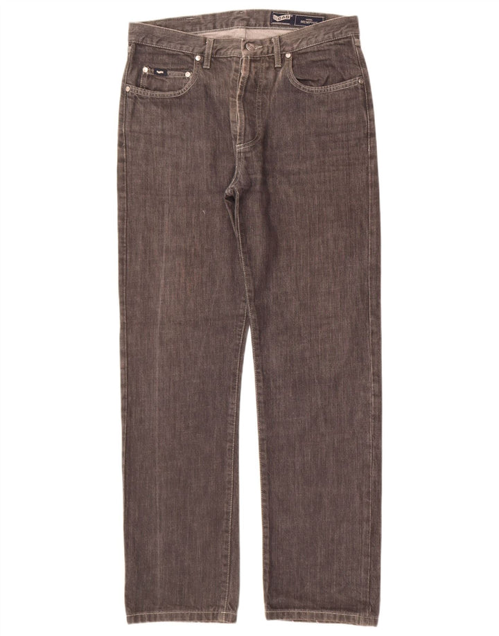 Gas Mens Memphis Straight Jeans W33 L30 Grey Cotton