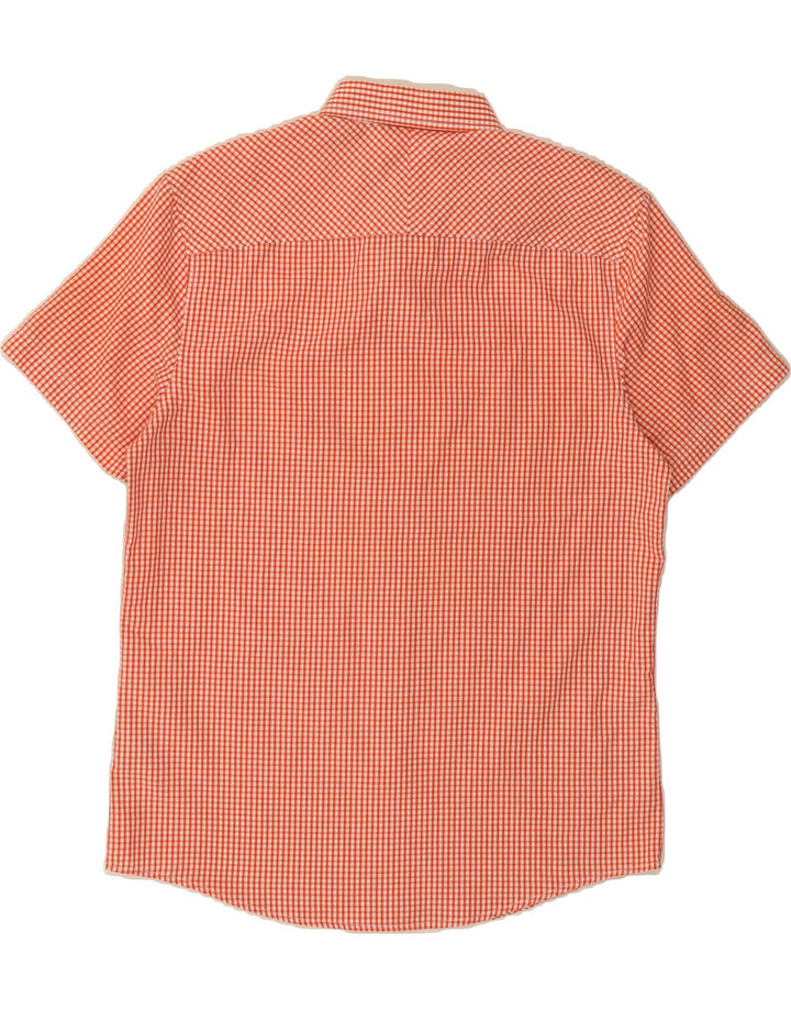 PENGUIN Mens Heritage Slim Fit Short Sleeve Shirt Medium Red Gingham Vintage Penguin and Second-Hand Penguin from Messina Hembry 