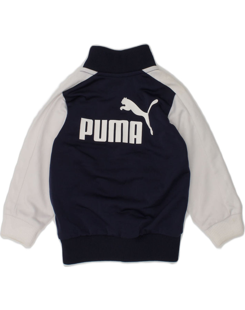 PUMA Baby Boys Tracksuit Top Jacket 6-9 Months Navy Blue Colourblock | Vintage Puma | Thrift | Second-Hand Puma | Used Clothing | Messina Hembry 