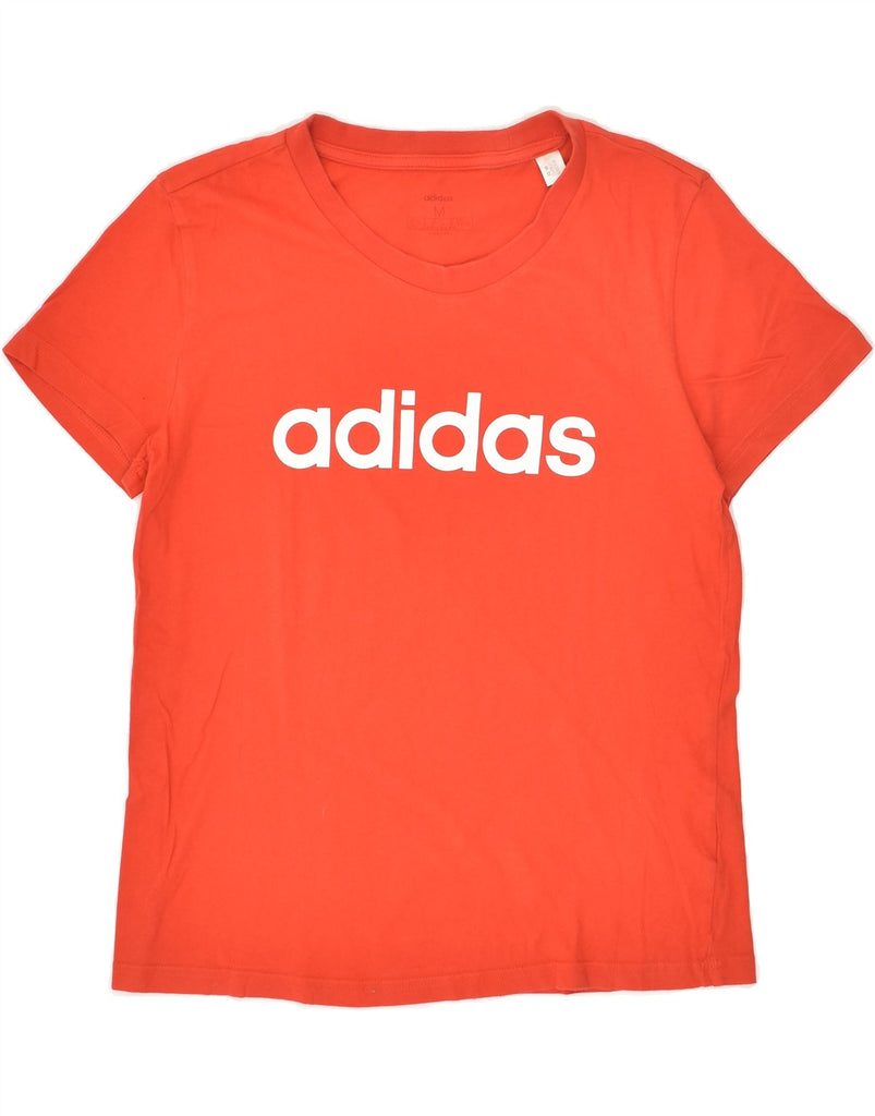 ADIDAS Womens Graphic T-Shirt Top UK 12/14 Medium Red Vintage Adidas and Second-Hand Adidas from Messina Hembry 