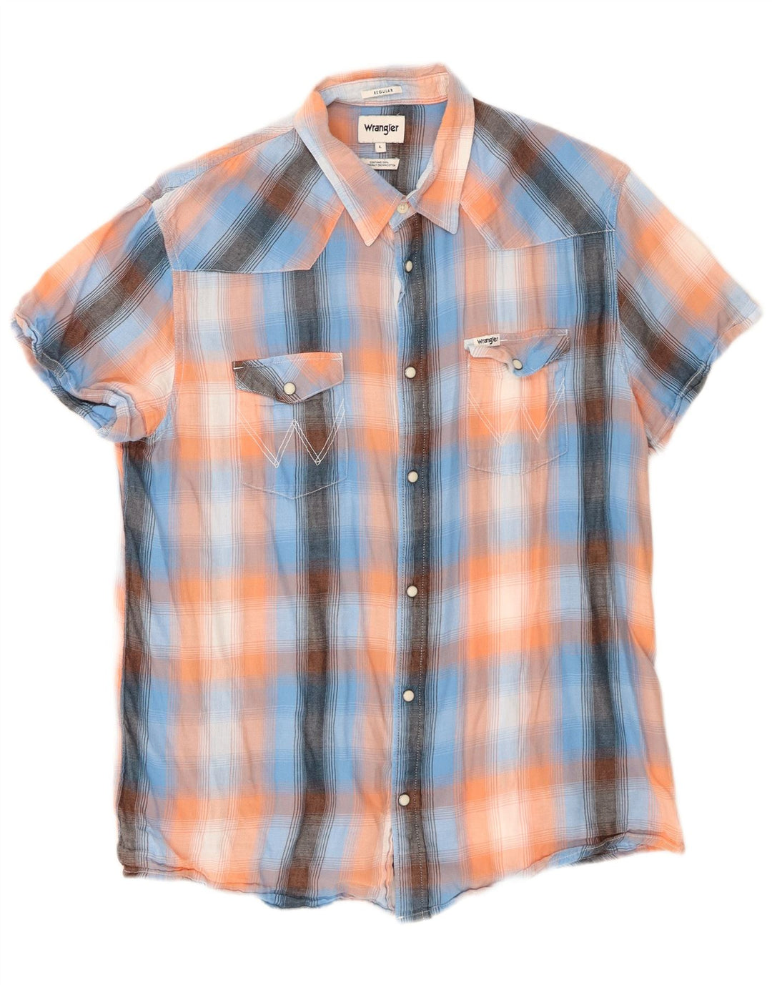 Wrangler Mens Regular Fit Shirt Large Multicoloured Check Cotton