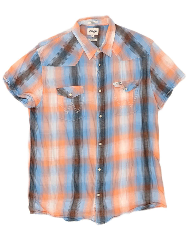 Wrangler Mens Regular Fit Shirt Large Multicoloured Check Cotton