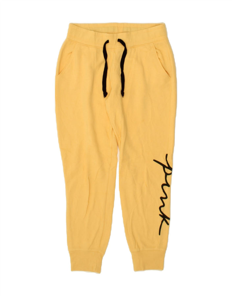 VICTORIAS SECRET Womens Tracksuit Trousers Joggers UK 10 Small Yellow | Vintage Victorias Secret | Thrift | Second-Hand Victorias Secret | Used Clothing | Messina Hembry 