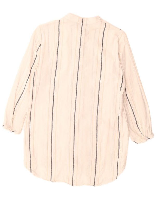 Trussardi Jeans Womens Longline Shirt Blouse IT 40 Small White Striped