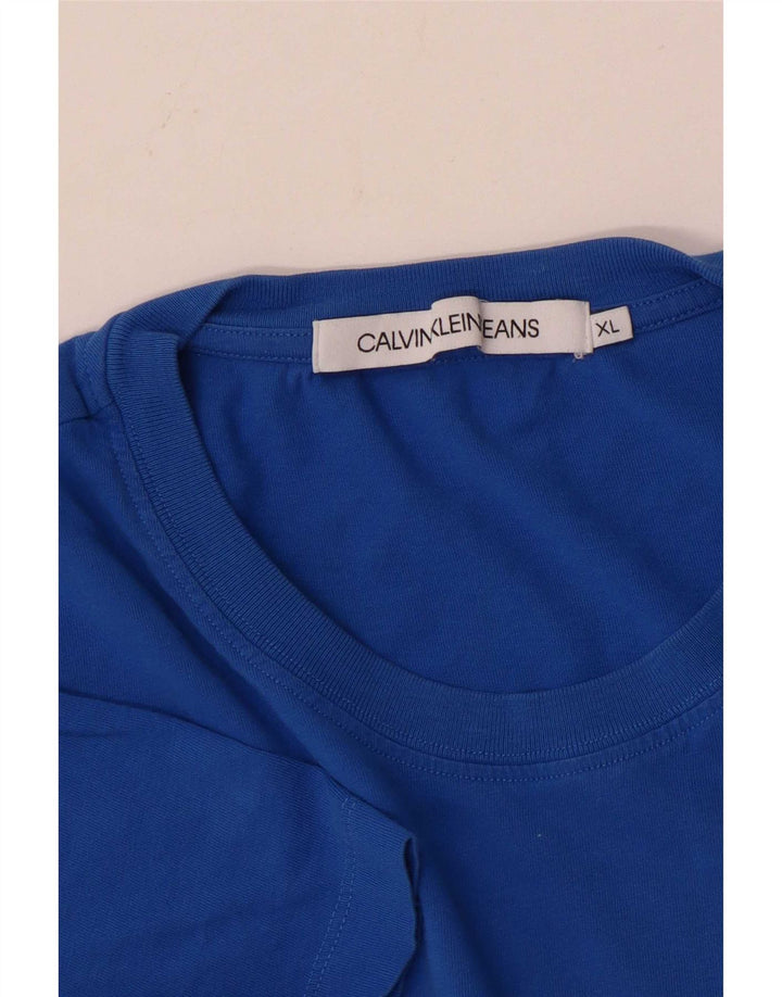 Calvin Klein Jeans Mens Graphic T-Shirt Top XL Blue