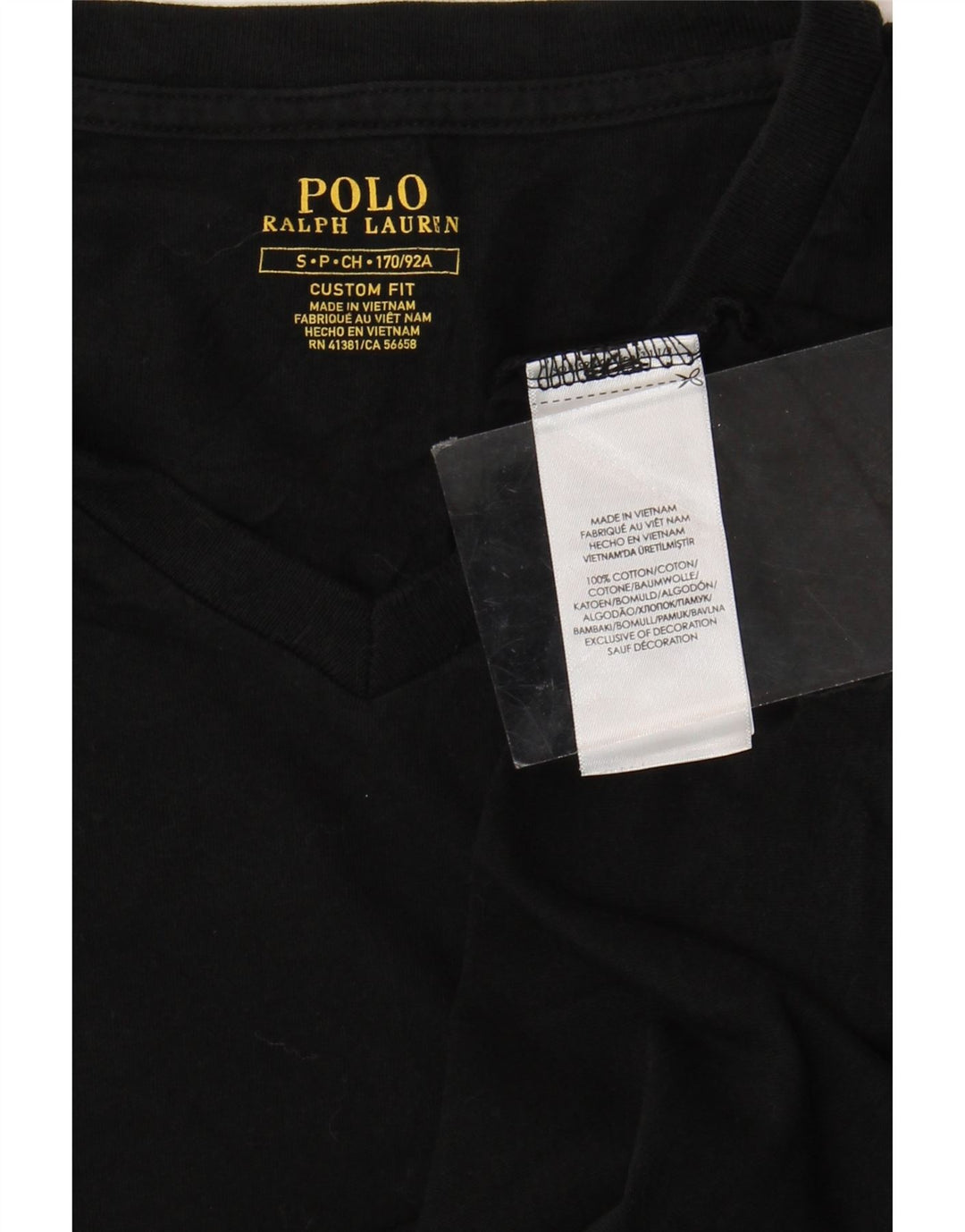 POLO RALPH LAUREN Mens Custom Fit T-Shirt Top Small Black Cotton
