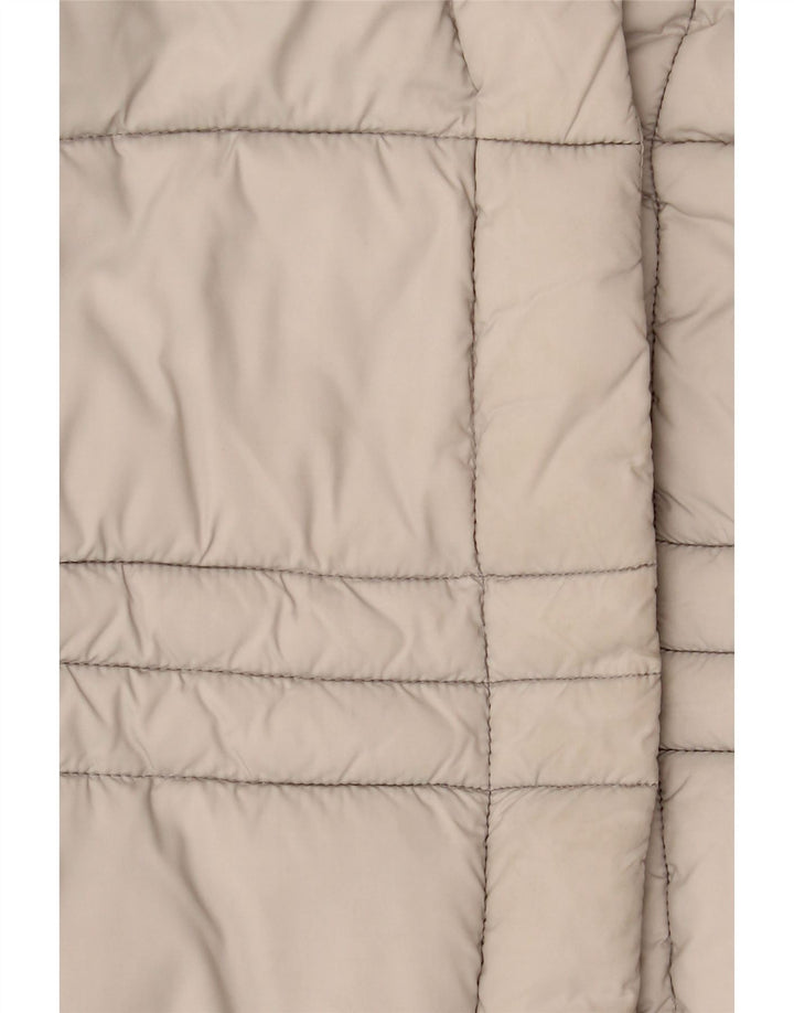 GUESS Womens Padded Jacket UK 16 Large Beige Polyester
