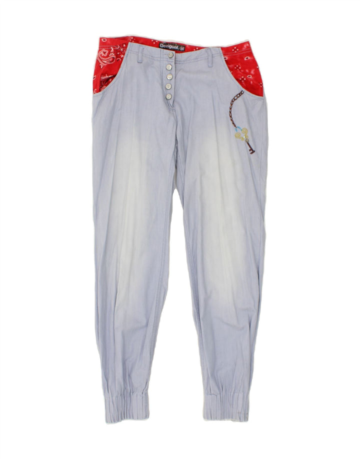 DESIGUAL Womens Joggers Slim Jeans W28 L29  Blue Colourblock Vintage Desigual and Second-Hand Desigual from Messina Hembry 
