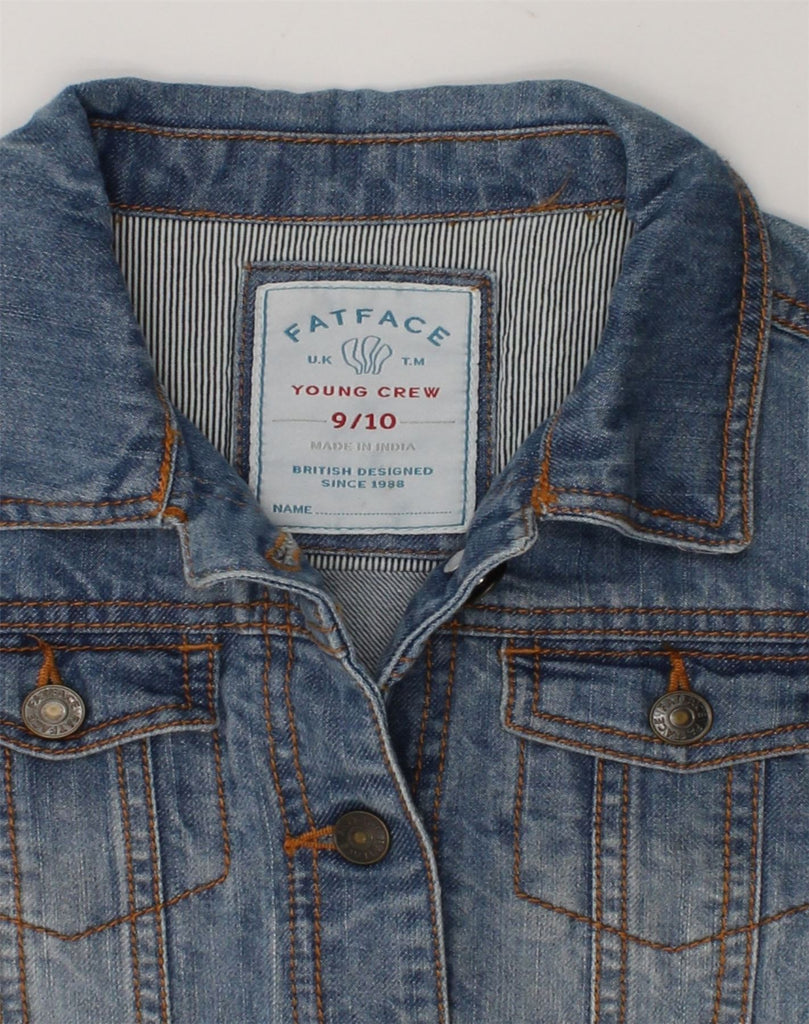 FAT FACE Girls Denim Jacket 9-10 Years Blue Cotton | Vintage Fat Face | Thrift | Second-Hand Fat Face | Used Clothing | Messina Hembry 