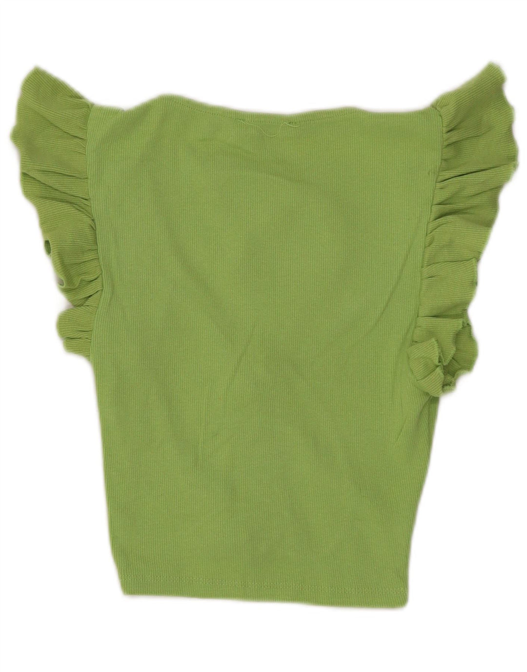 Zara Womens Crop Blouse Top UK 8 Small Green