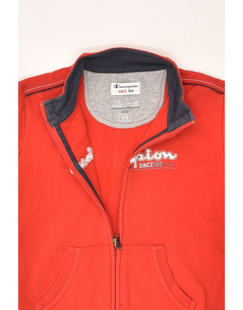 CHAMPION Boys Graphic Tracksuit Top Jacket 5-6 Years XS Red Cotton | Vintage Champion | Thrift | Second-Hand Champion | Used Clothing | Messina Hembry 