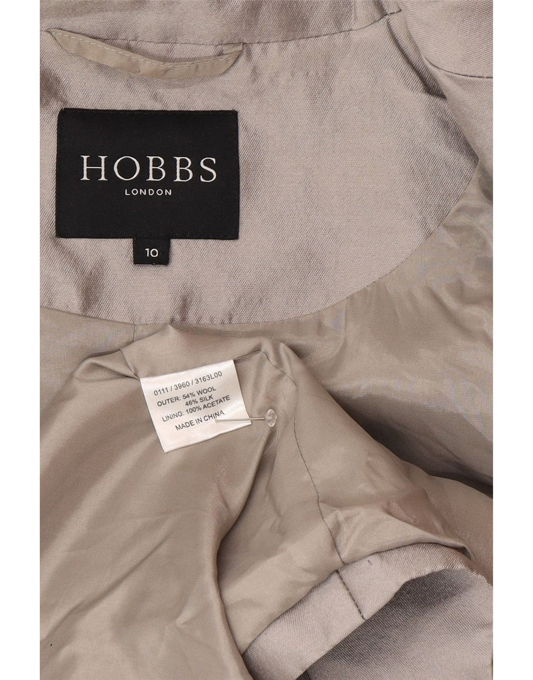 Hobbs Womens Overcoat UK 10 Small Grey Wool