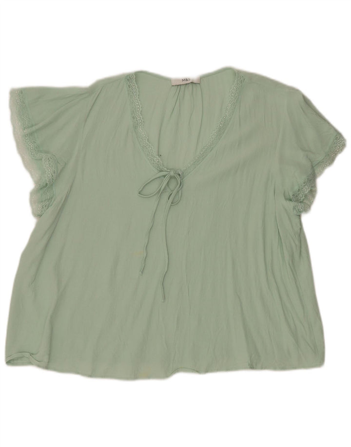 Marks & Spencer Womens Blouse Top UK 16 Large Green