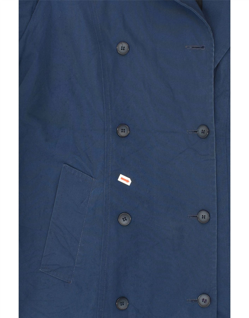 LONDON FOG Womens Petite Trench Coat US 8 Medium Navy Blue Cotton | Vintage London Fog | Thrift | Second-Hand London Fog | Used Clothing | Messina Hembry 