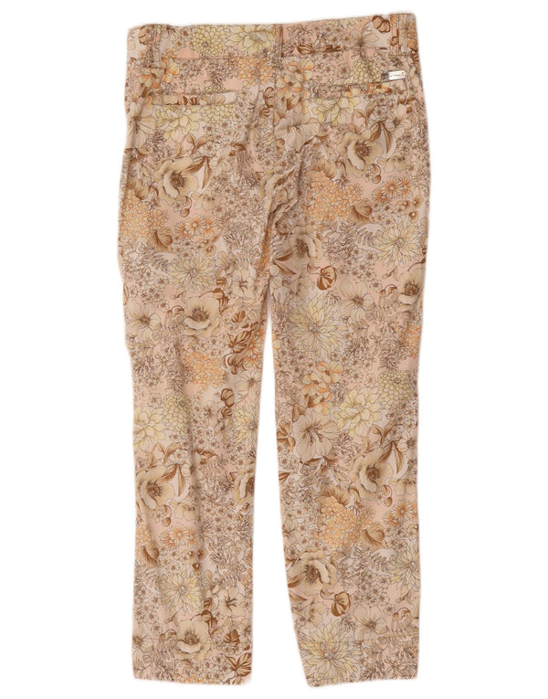 Conte of Florence Womens Cropped Trousers IT 42 Medium W30 L25 Pink Floral