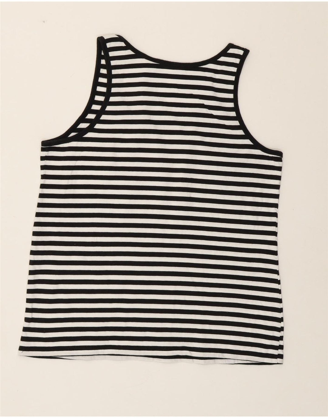 LEVI'S Womens Vest Top UK 12 Medium White Striped Nautical