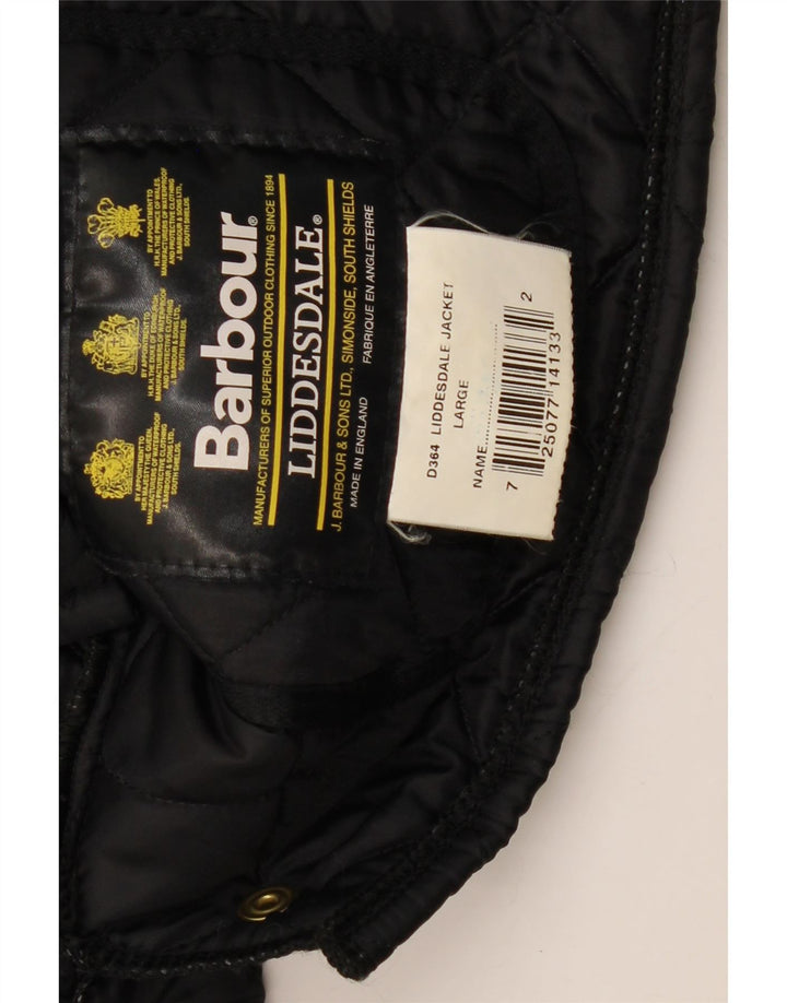 Barbour Mens LIDDESDALE Quilted Jacket UK 40 Large Black Nylon