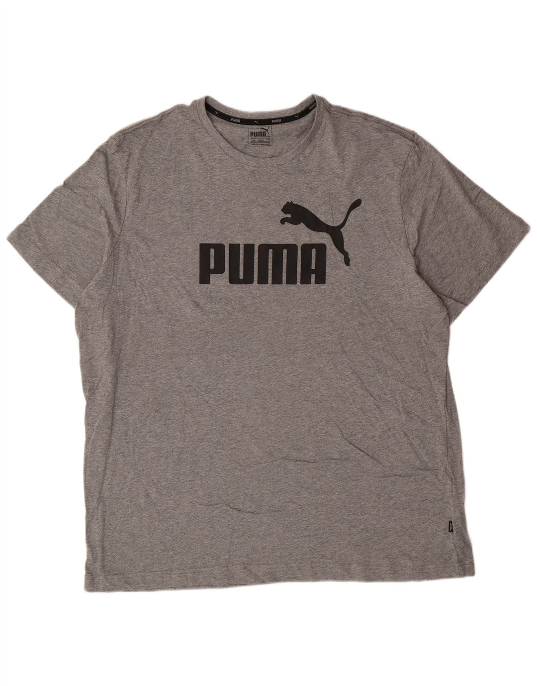 Puma Mens Graphic T-Shirt Top 2XL Grey Cotton