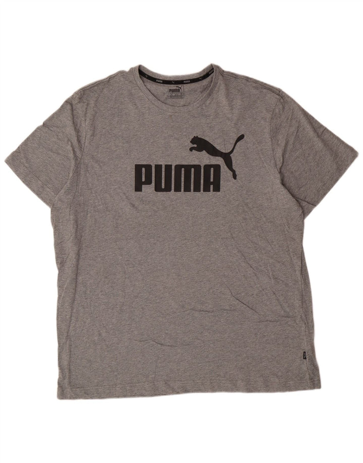 Puma Mens Graphic T-Shirt Top 2XL Grey Cotton