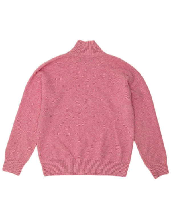 Marks & Spencer Womens Turtle Neck Jumper Sweater UK 6 XS Pink Flecked