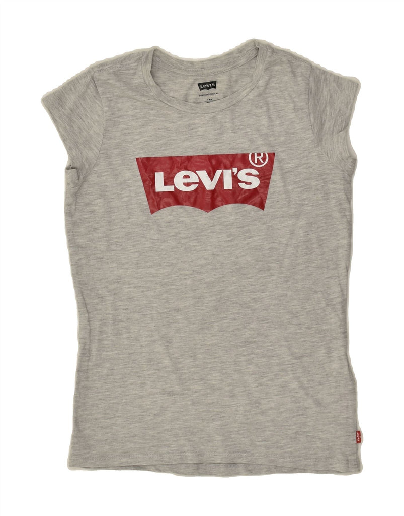 LEVI'S Girls Graphic T-Shirt Top 13-14 Years Grey Cotton | Vintage Levi's | Thrift | Second-Hand Levi's | Used Clothing | Messina Hembry 