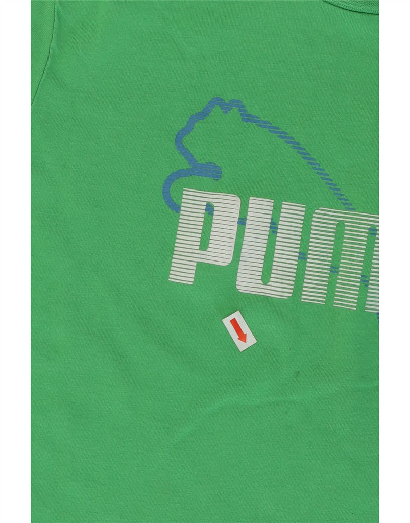 PUMA Boys Graphic T-Shirt Top 13-14 Years Green Cotton Vintage Puma and Second-Hand Puma from Messina Hembry 