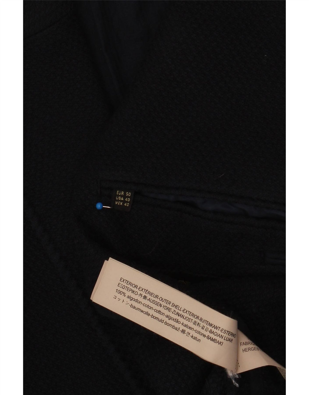 Massimo Dutti Mens 2 Button Blazer Jacket EU 50 Medium Navy Blue Cotton