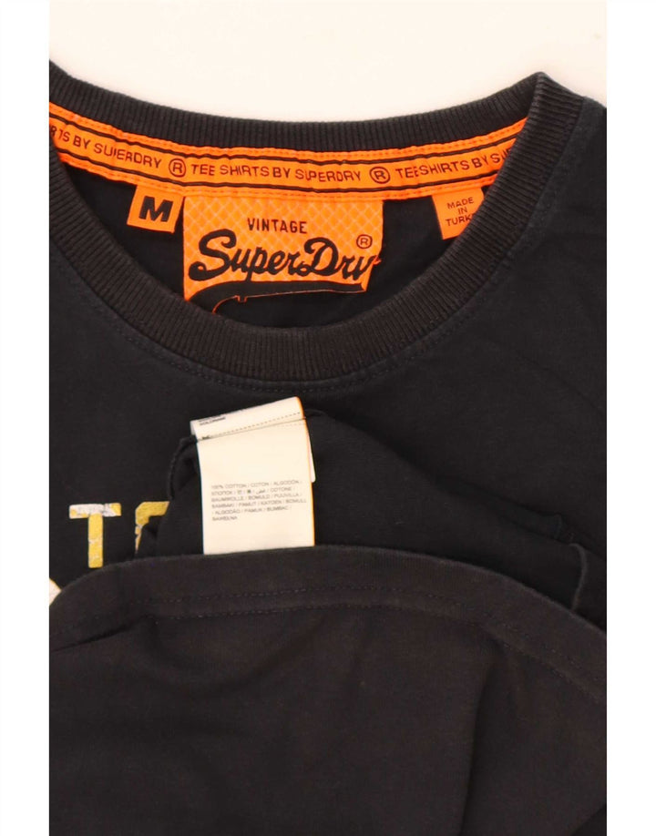 Superdry Mens Graphic T-Shirt Top Medium Black Cotton
