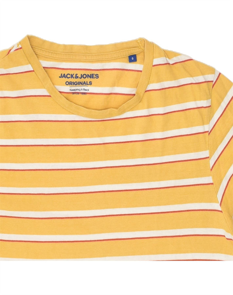 JACK & JONES Mens T-Shirt Top Small Yellow Striped Cotton | Vintage Jack & Jones | Thrift | Second-Hand Jack & Jones | Used Clothing | Messina Hembry 