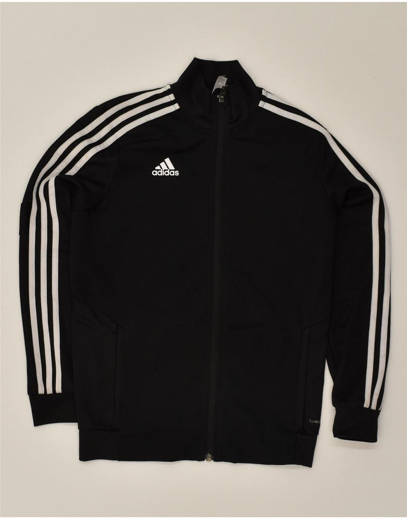 ADIDAS Boys Climalite Tracksuit Top Jacket 11-12 Years Black Polyester | Vintage Adidas | Thrift | Second-Hand Adidas | Used Clothing | Messina Hembry 