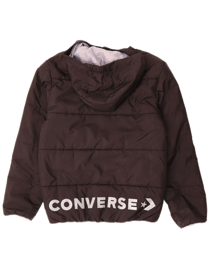 Converse Boys Hooded Padded Jacket 12-13 Years Large Black Polyester