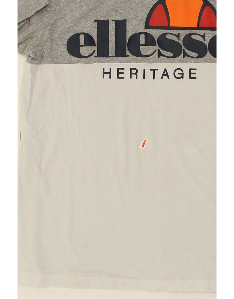 ELLESSE Mens Heritage Graphic T-Shirt Top XS Grey Colourblock | Vintage Ellesse | Thrift | Second-Hand Ellesse | Used Clothing | Messina Hembry 