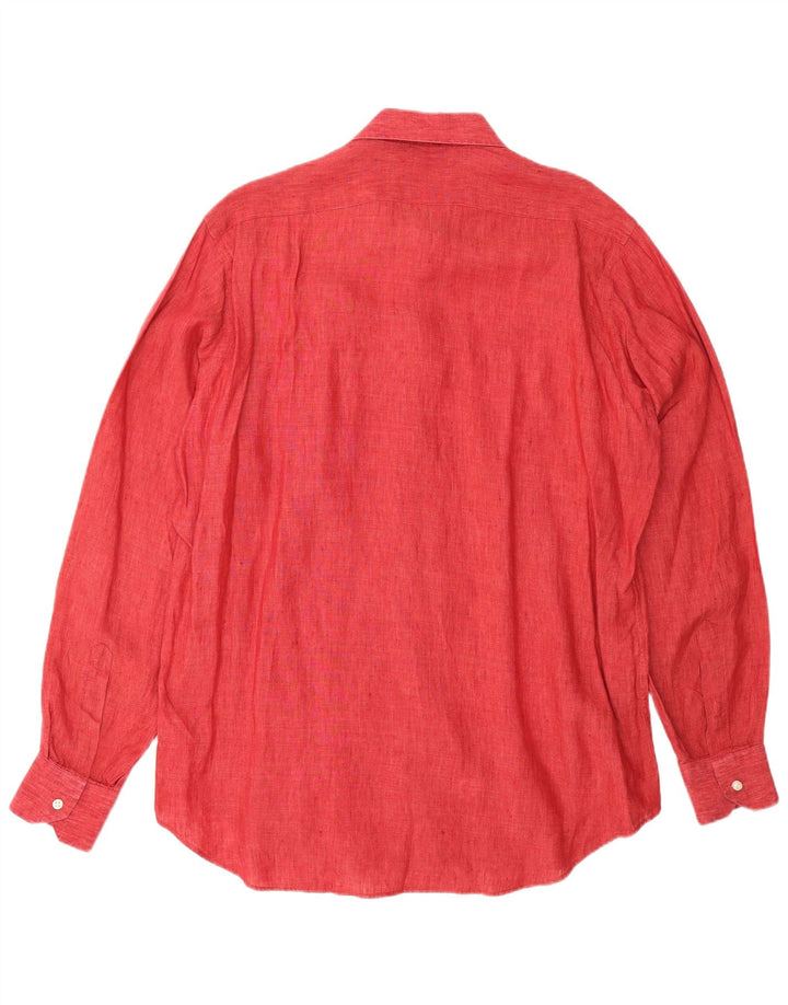 CAMICISSIMA Mens Slim Fit Shirt XL Red Linen