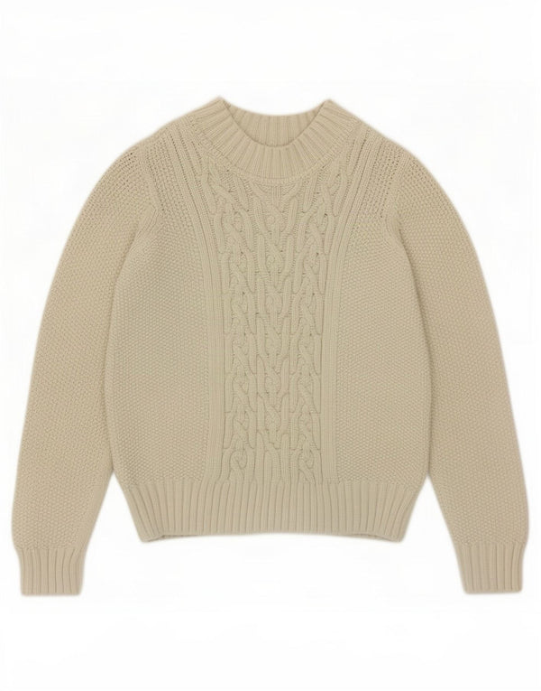 Marks & Spencer Womens Boat Neck Jumper Sweater UK 10 Small Off White