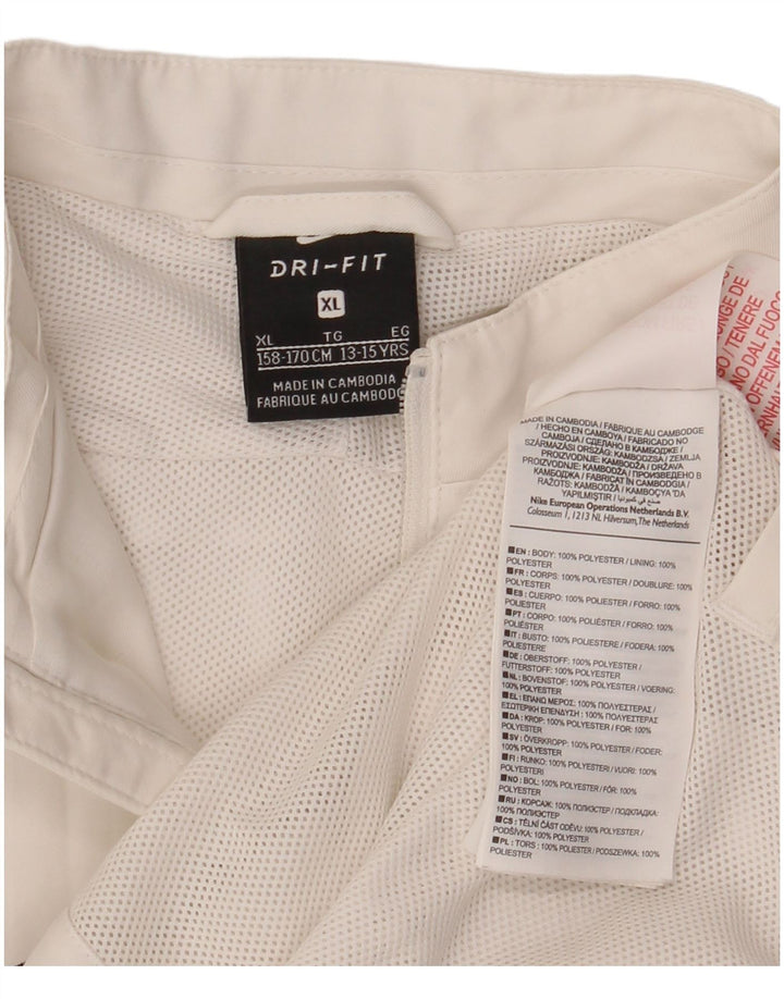 Nike Boys Dri Fit Rain Jacket 13-14 Years XL White Colourblock Polyester