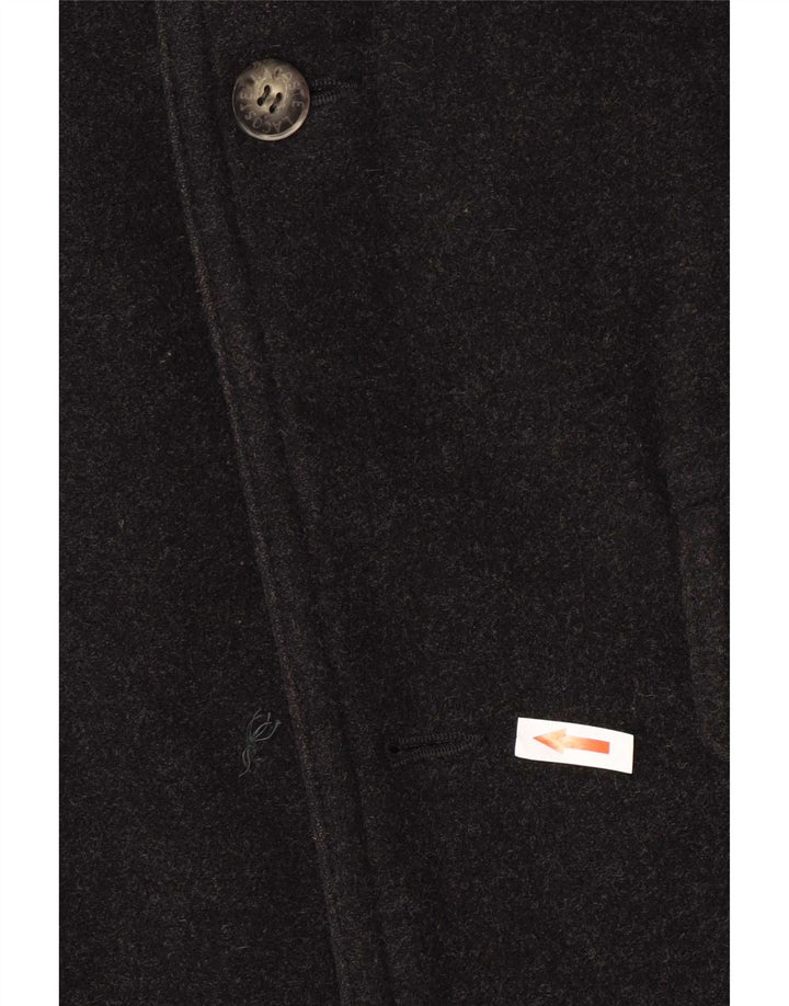 Lacoste Mens Overcoat IT 50 Large Black Wool